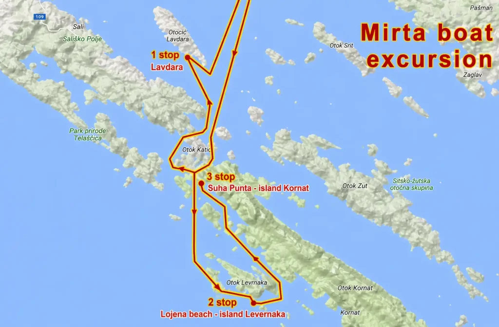 private boat excursions zadar to kornati